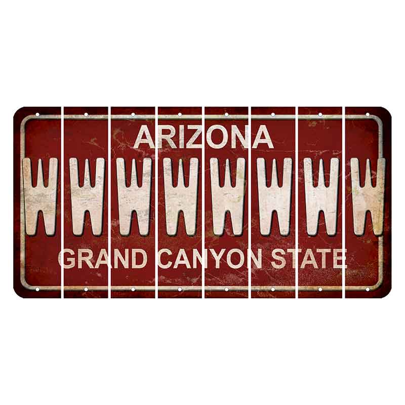 Arizona Maroon Cut License Plate Strips (Set of 8) W
