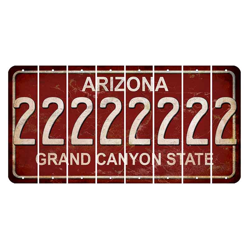 Arizona Maroon Cut License Plate Strips (Set of 8) 2