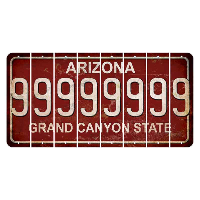 Arizona Maroon Cut License Plate Strips (Set of 8) 9