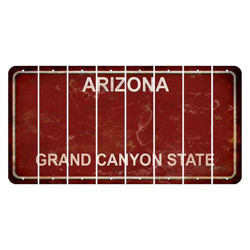 Arizona Maroon Cut License Plate Strips (Set of 8) Blank
