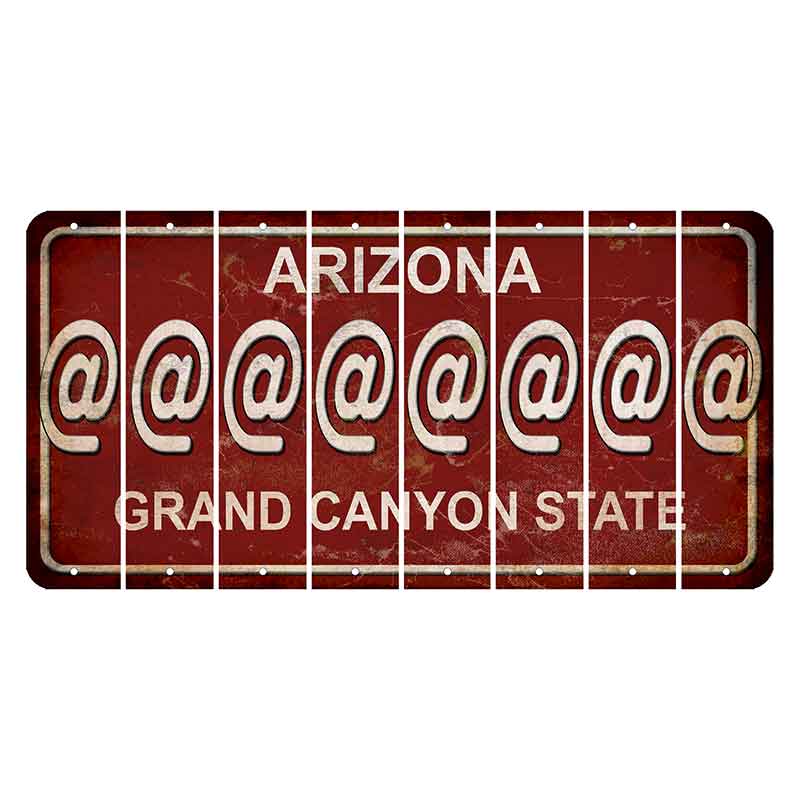 Arizona Maroon Cut License Plate Strips (Set of 8) At Sign