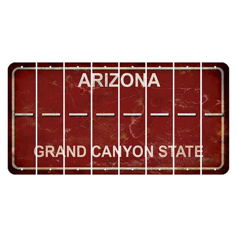 Arizona Maroon Cut License Plate Strips (Set of 8) Hyphen