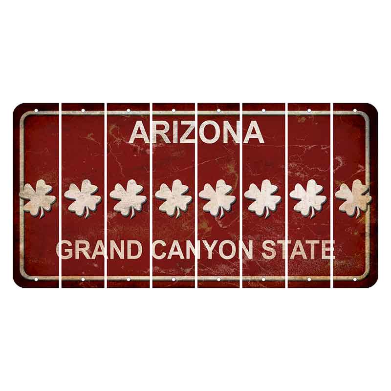 Arizona Maroon Cut License Plate Strips (Set of 8) Shamrock