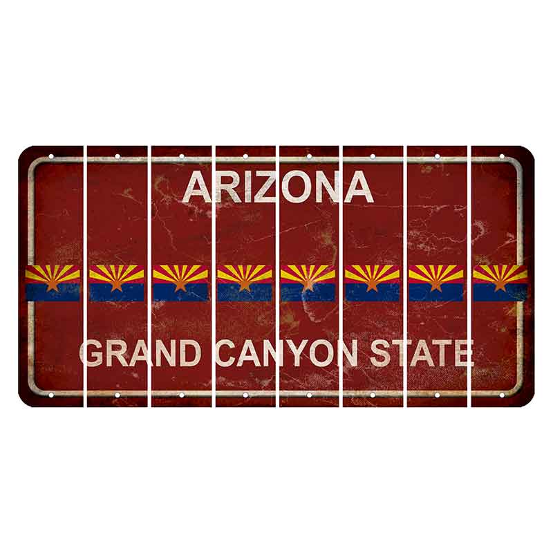 Arizona Maroon Cut License Plate Strips (Set of 8) State Flag