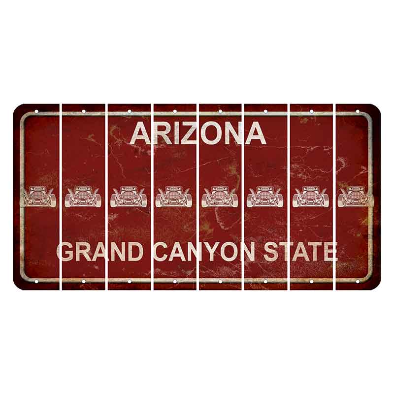 Arizona Maroon Cut License Plate Strips (Set of 8) Hot Rod
