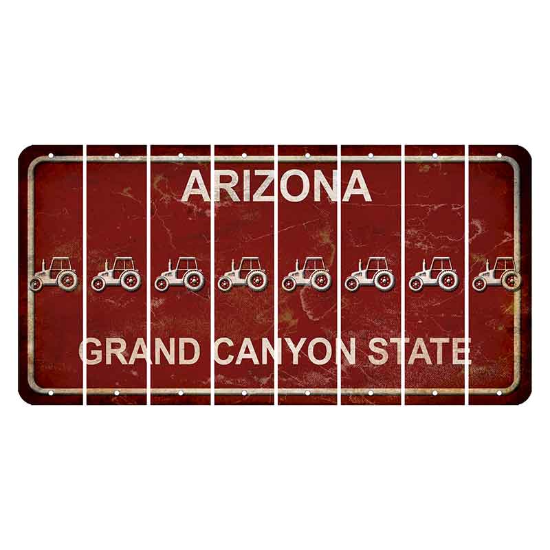 Arizona Maroon Cut License Plate Strips (Set of 8) Tractor
