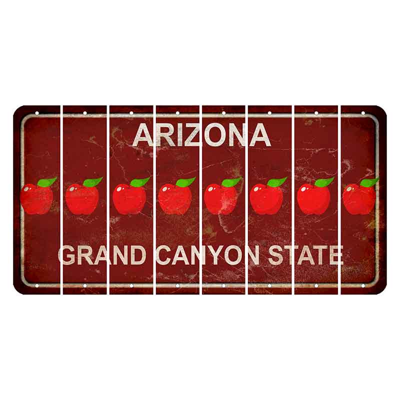 Arizona Maroon Cut License Plate Strips (Set of 8) Apple