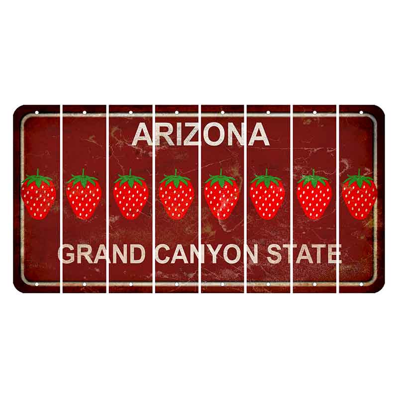 Arizona Maroon Cut License Plate Strips (Set of 8) Strawberry