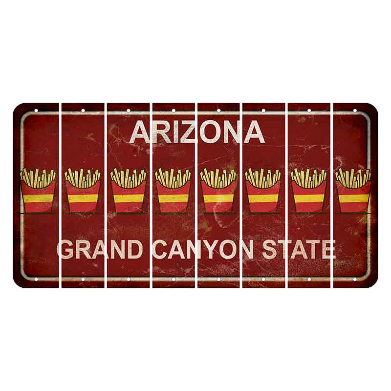 Arizona Maroon Cut License Plate Strips (Set of 8) French Fries