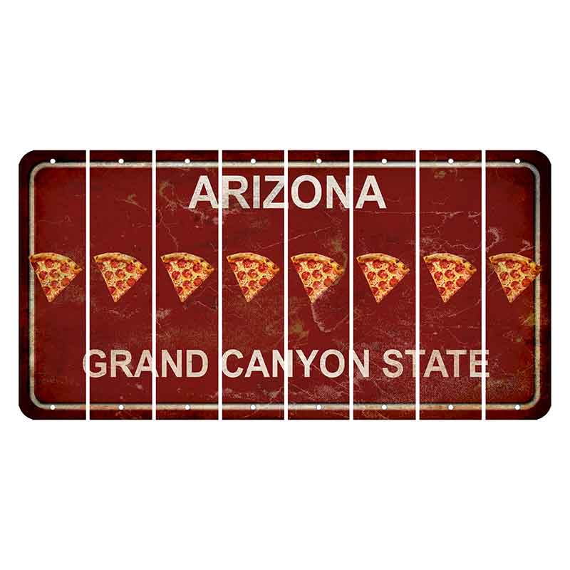 Arizona Maroon Cut License Plate Strips (Set of 8) Pizza