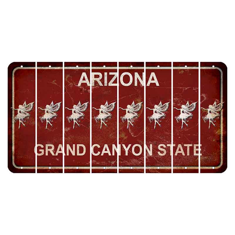 Arizona Maroon Cut License Plate Strips (Set of 8) Fairy