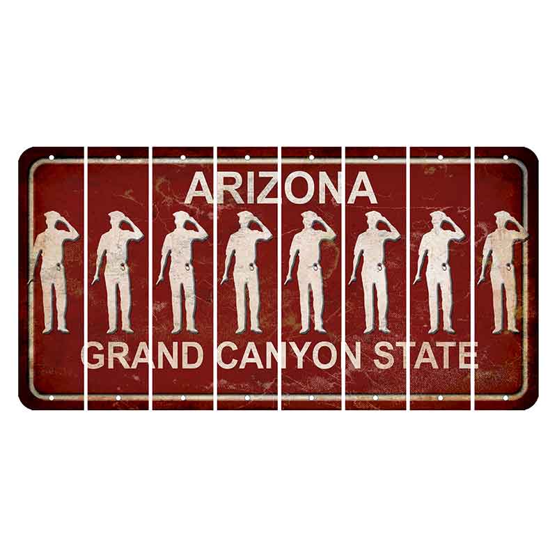 Arizona Maroon Cut License Plate Strips (Set of 8) Police Officer