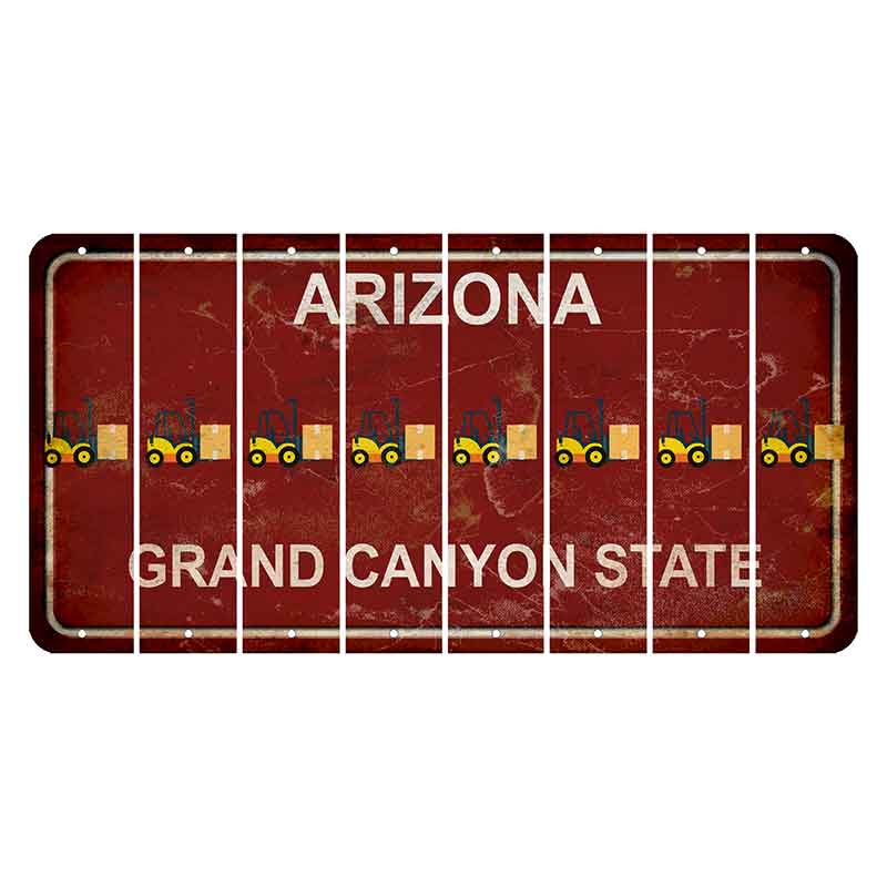 Arizona Maroon Cut License Plate Strips (Set of 8) Forklift