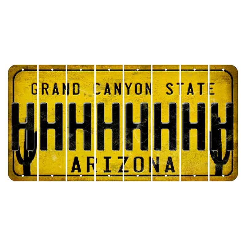 Arizona Yellow Cut License Plate Strips (Set of 8) H