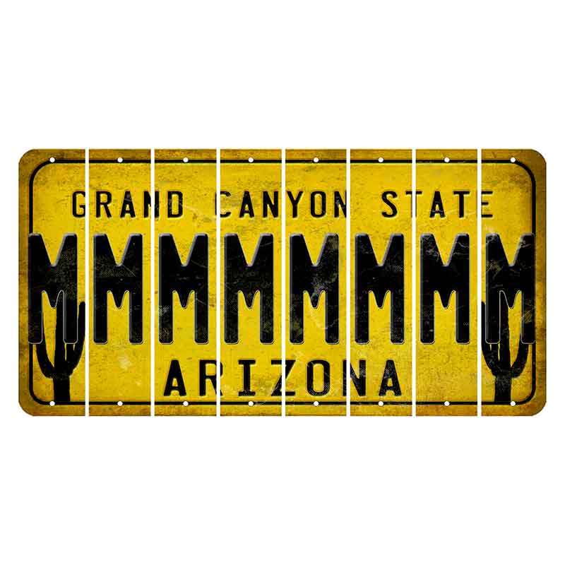Arizona Yellow Cut License Plate Strips (Set of 8) M
