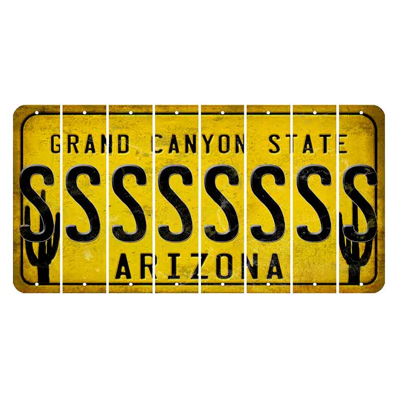 Arizona Yellow Cut License Plate Strips (Set of 8) S
