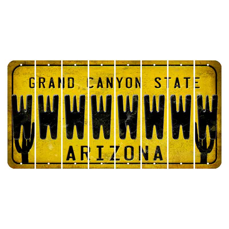 Arizona Yellow Cut License Plate Strips (Set of 8) W