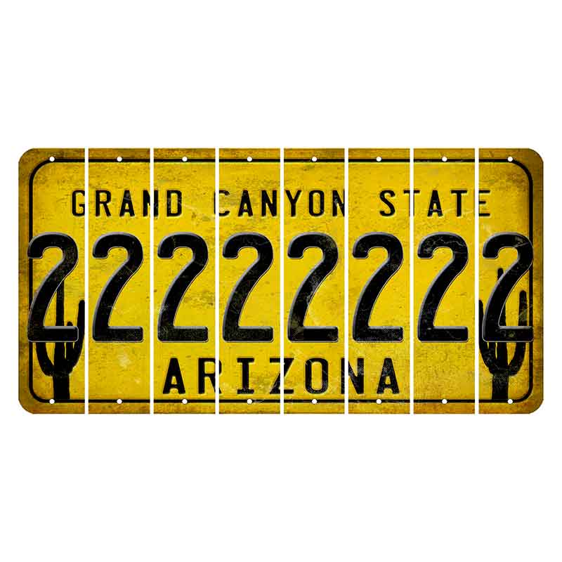 Arizona Yellow Cut License Plate Strips (Set of 8) 2