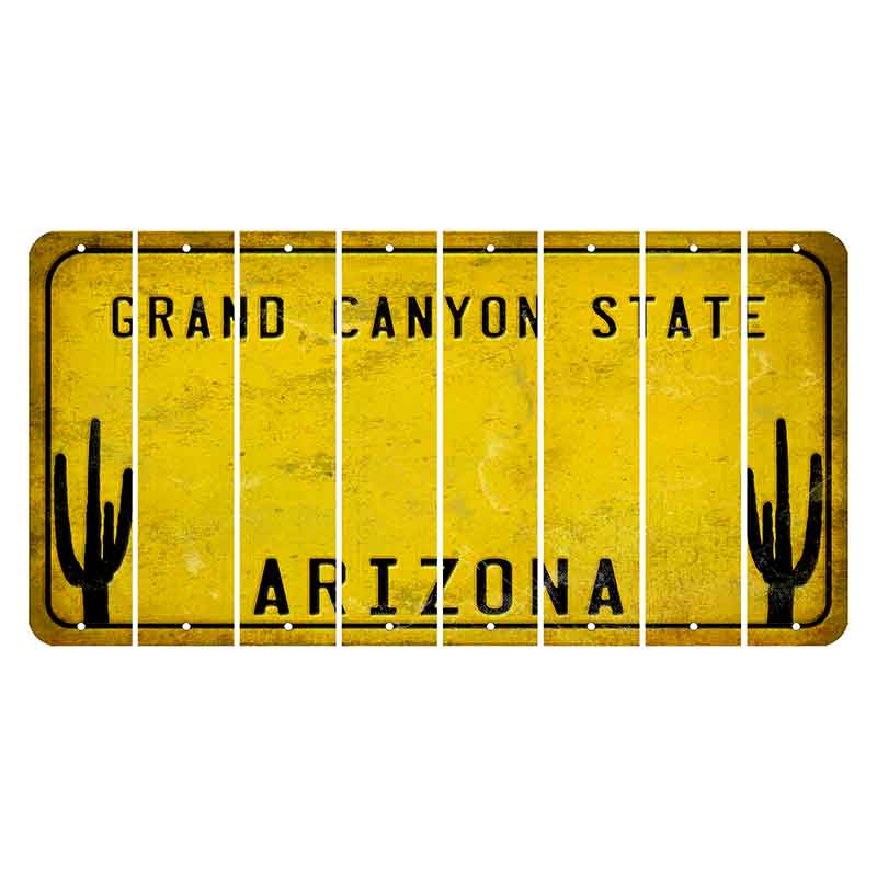 Arizona Yellow Cut License Plate Strips (Set of 8) Blank