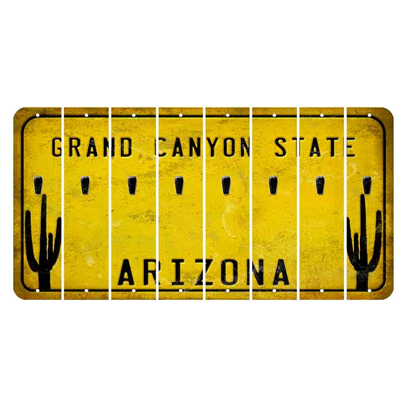 Arizona Yellow Cut License Plate Strips (Set of 8) Apostrophe