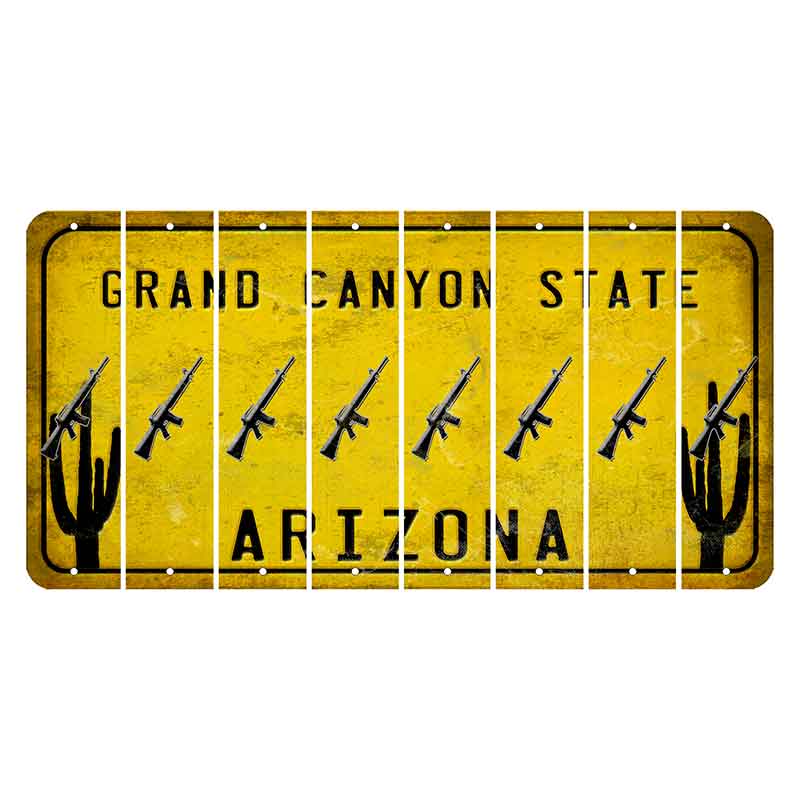 Arizona Yellow Cut License Plate Strips (Set of 8) Revolver