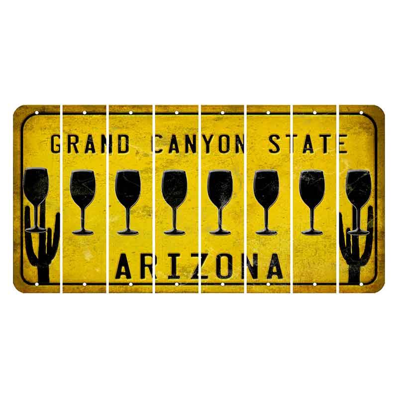 Arizona Yellow Cut License Plate Strips (Set of 8) Whale