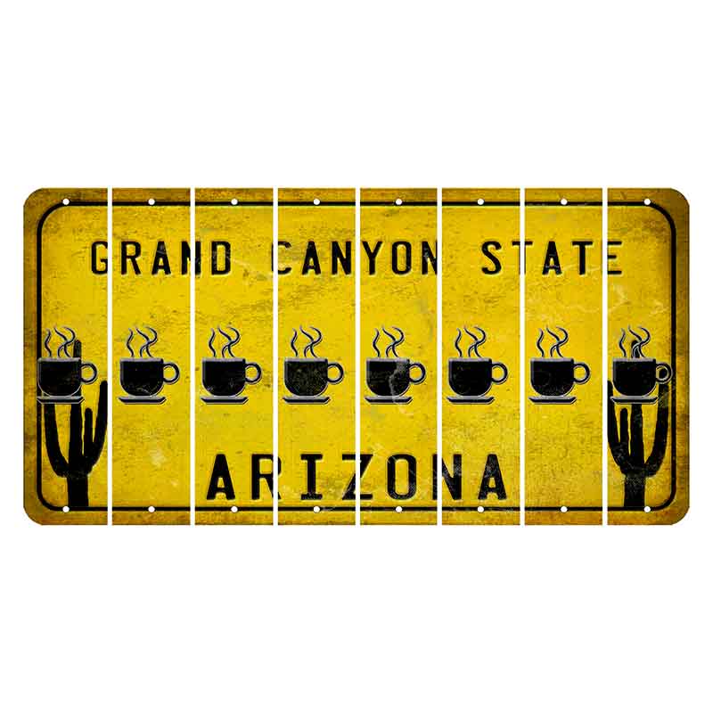 Arizona Yellow Cut License Plate Strips (Set of 8) Cocktail
