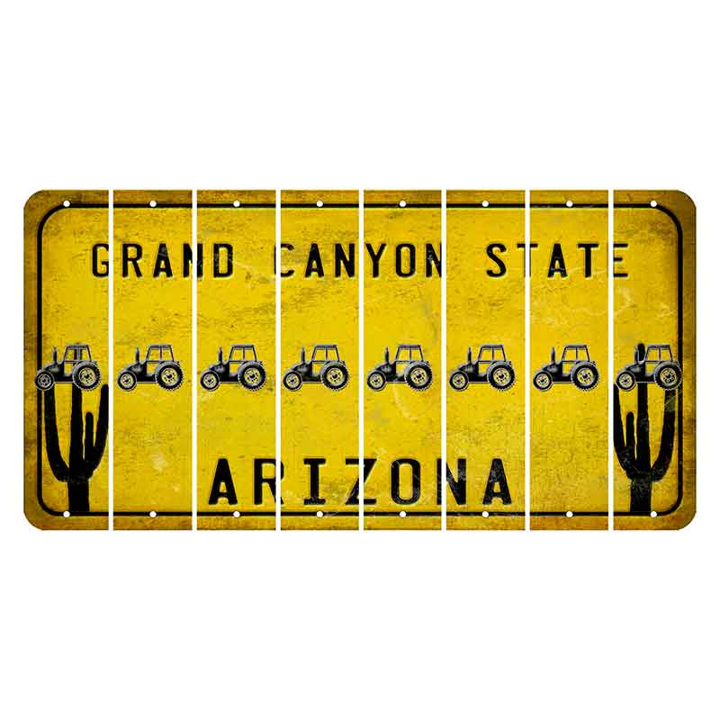 Arizona Yellow Cut License Plate Strips (Set of 8) Tiki