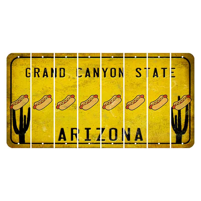 Arizona Yellow Cut License Plate Strips (Set of 8) Horseshoe