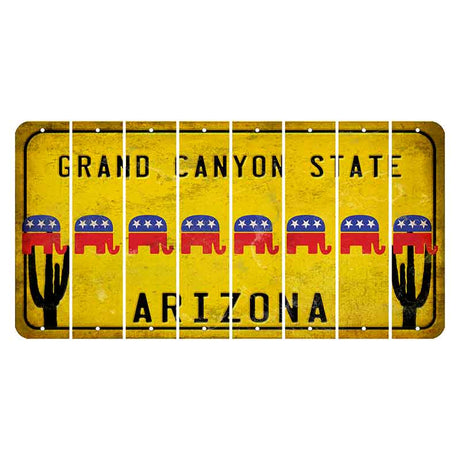 Arizona Yellow Cut License Plate Strips (Set of 8) Reindeer