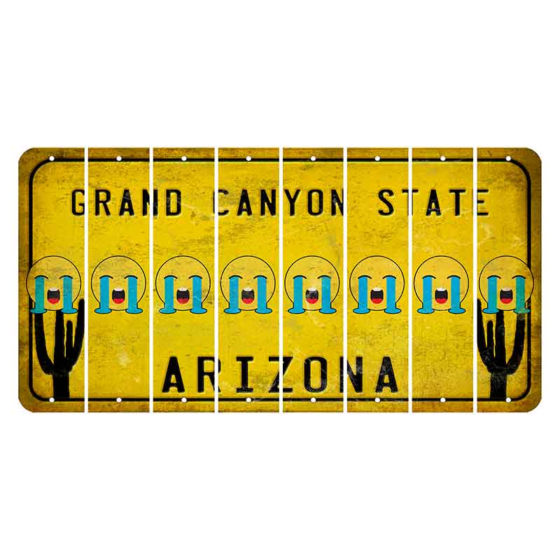 Arizona Yellow Cut License Plate Strips (Set of 8) Emoji - Angry