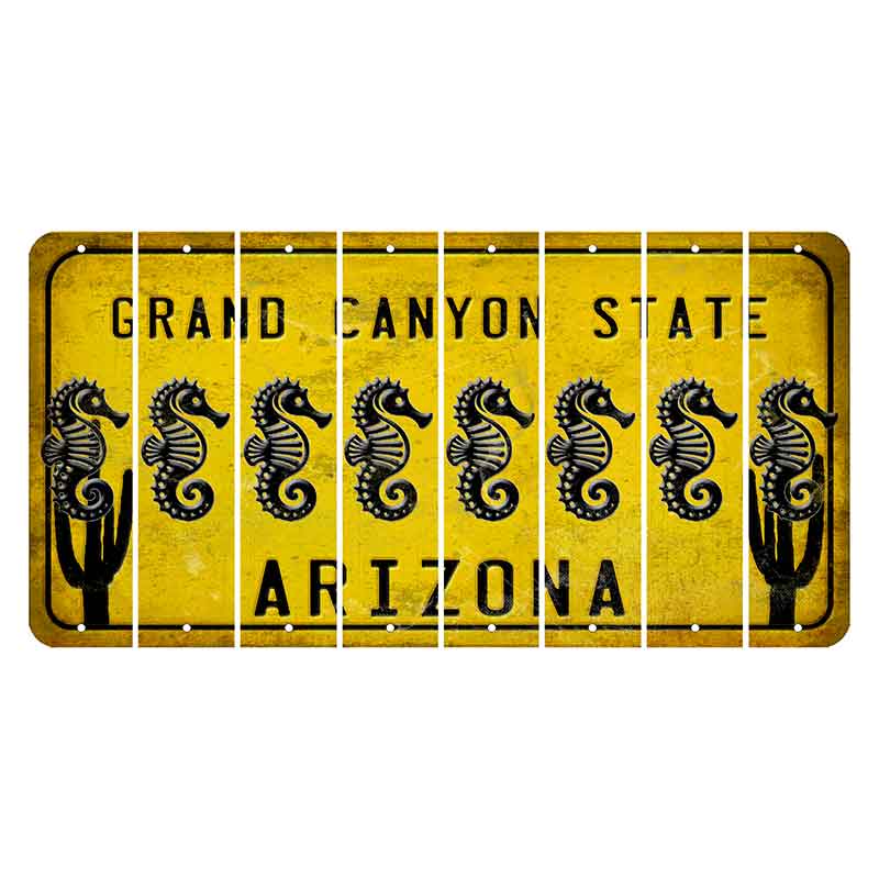 Arizona Yellow Cut License Plate Strips (Set of 8) Scorpion