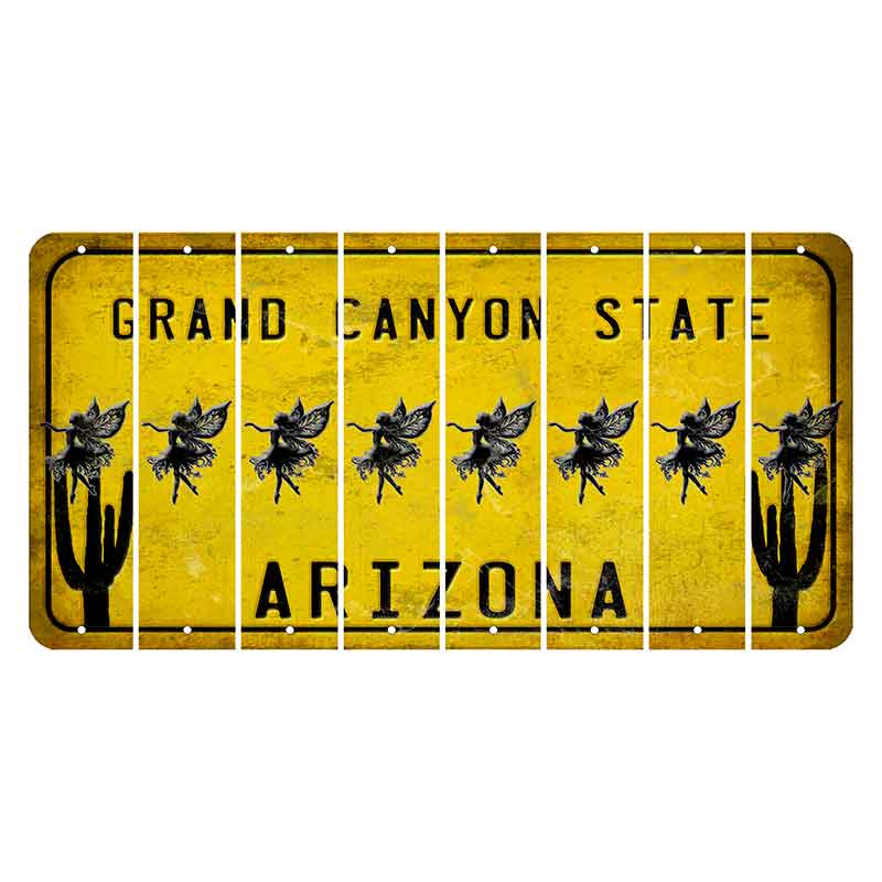 Arizona Yellow Cut License Plate Strips (Set of 8) Engine