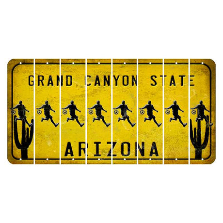 Arizona Yellow Cut License Plate Strips (Set of 8) Soccerball