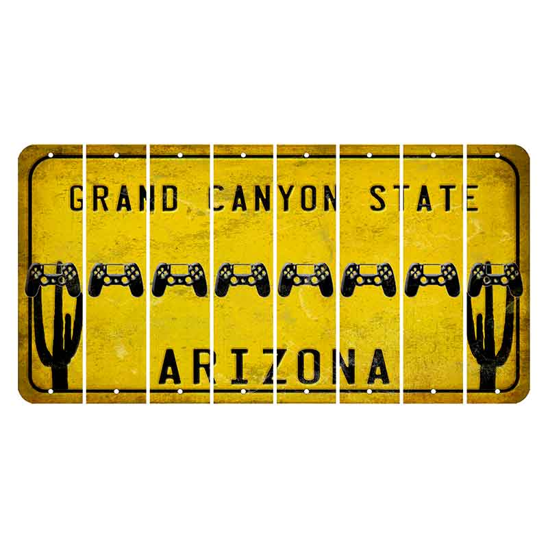Arizona Yellow Cut License Plate Strips (Set of 8) Pretzel
