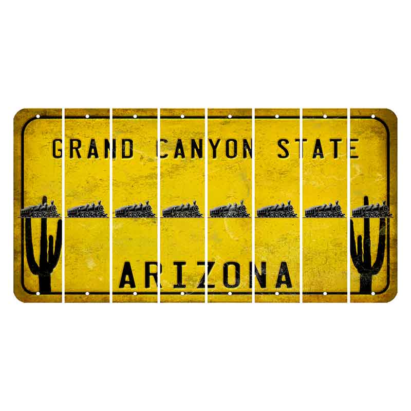 Arizona Yellow Cut License Plate Strips (Set of 8) Trailer