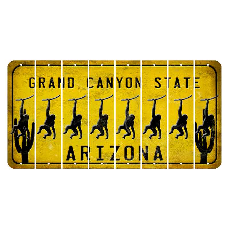 Arizona Yellow Cut License Plate Strips (Set of 8) Milkshake