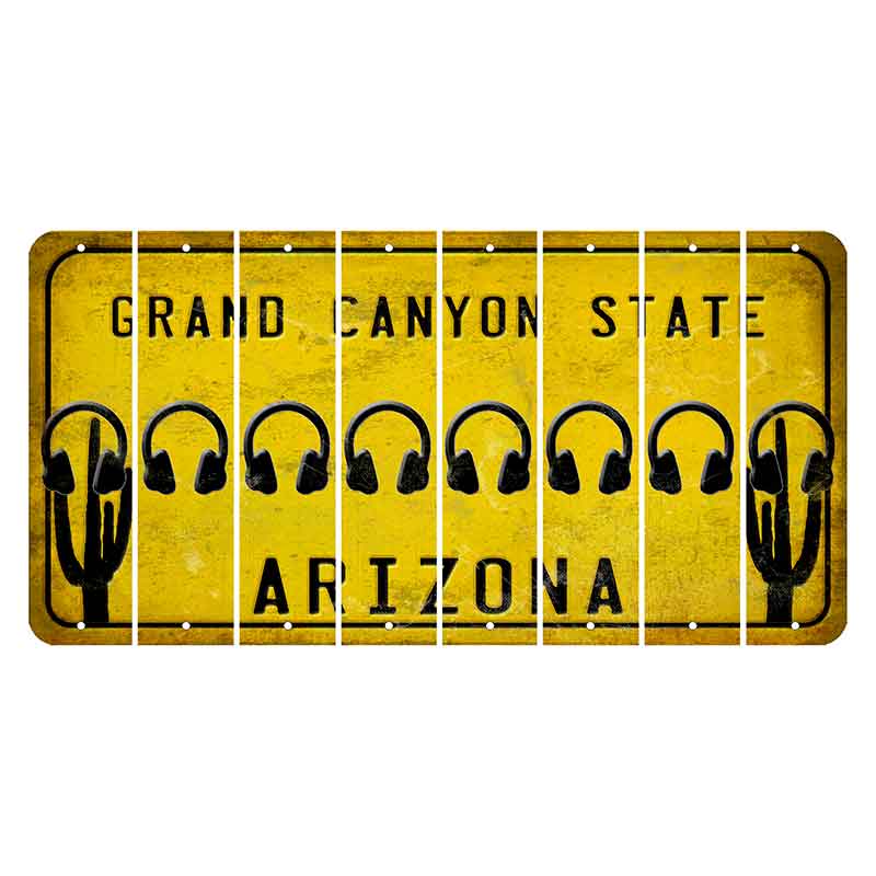 Arizona Yellow Cut License Plate Strips (Set of 8) Hang Loose