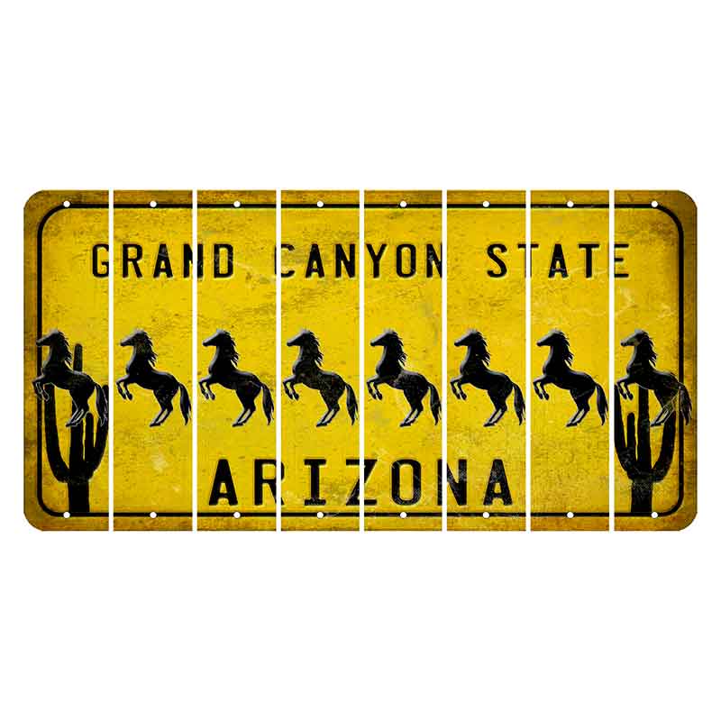 Arizona Yellow Cut License Plate Strips (Set of 8) Hockey