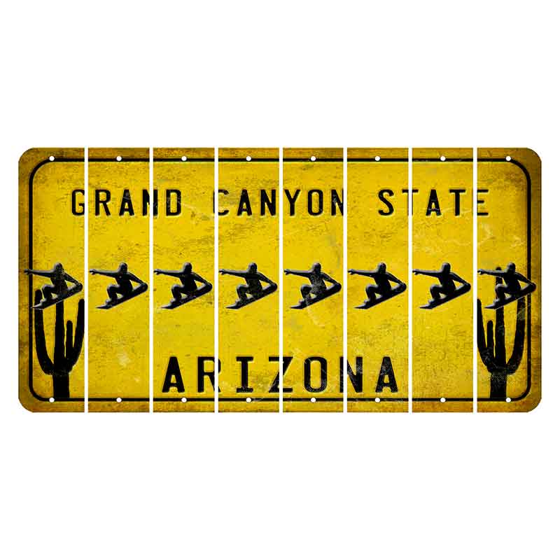 Arizona Yellow Cut License Plate Strips (Set of 8) Smiley Face