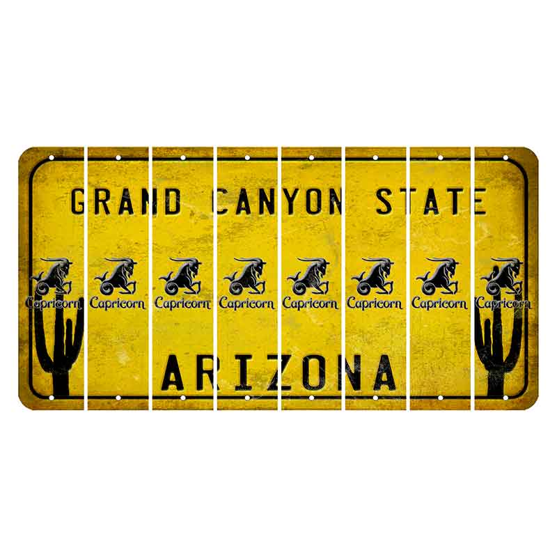 Arizona Yellow Cut License Plate Strips (Set of 8) Zodiac Sign - Cancer