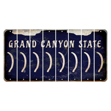 Arizona Navy Cut License Plate Strips (Set of 8) Parenthesis - Right