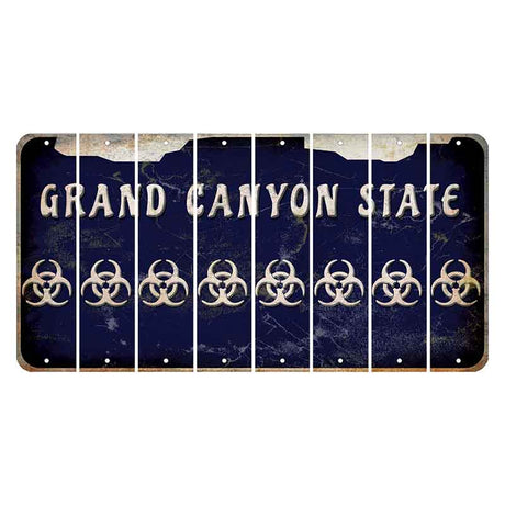 Arizona Navy Cut License Plate Strips (Set of 8) Radioactive