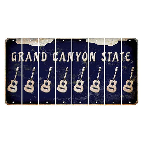 Arizona Navy Cut License Plate Strips (Set of 8) Guitar
