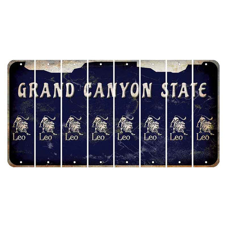 Arizona Navy Cut License Plate Strips (Set of 8) Zodiac Sign - Leo