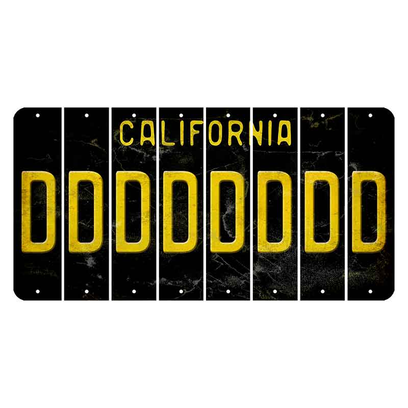 California Black Cut License Plate Strips (Set of 8) D