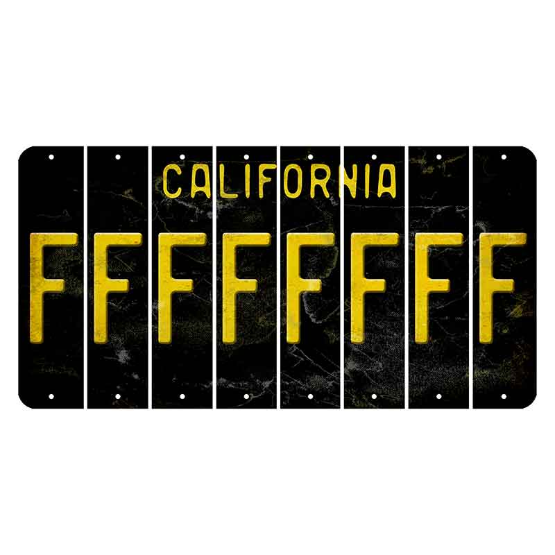 California Black Cut License Plate Strips (Set of 8) F