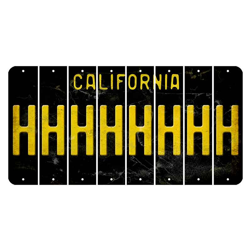 California Black Cut License Plate Strips (Set of 8) H