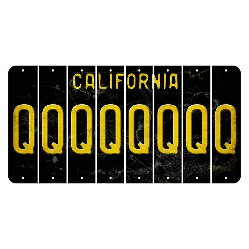 California Black Cut License Plate Strips (Set of 8) Q