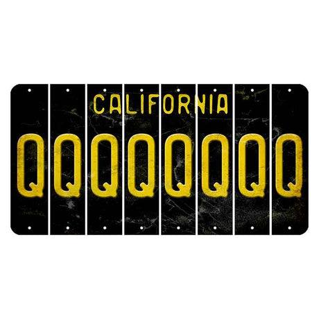 California Black Cut License Plate Strips (Set of 8) Q